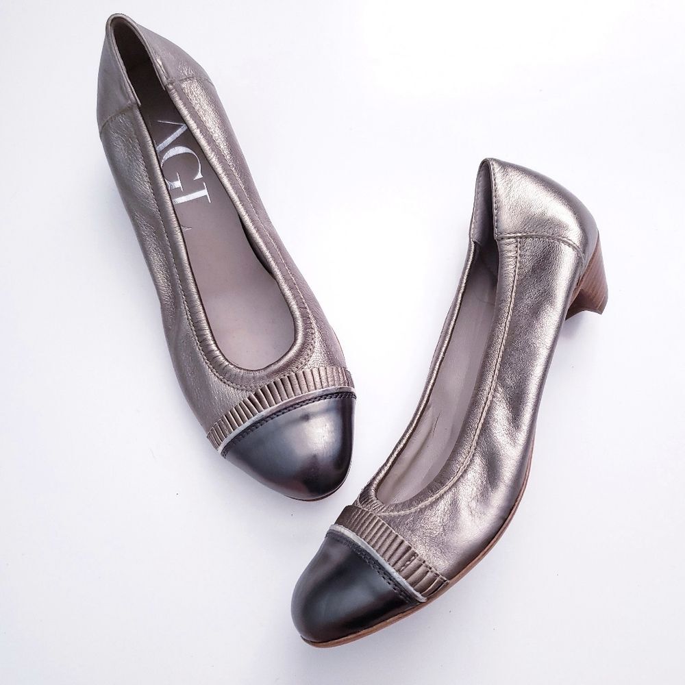 AGL Metallic Silver/Champagne gold Heels